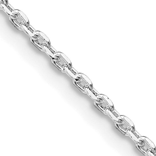 Sterling Silver Rhodium Plating 1.5mm 20" Cable Link Chain