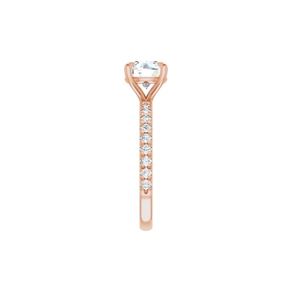 Ever & Ever 14K Rose Gold .38ctw 4 Prong Style Diamond Semi-Mount Engagement Ring