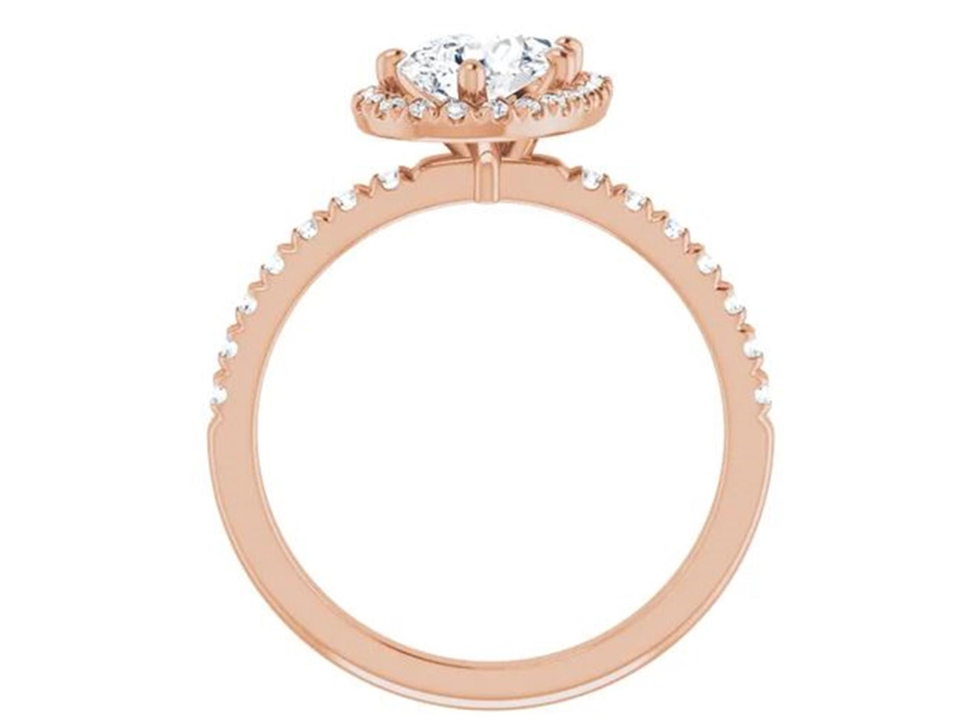 Ever & Ever 14K Rose Gold .33ctw Pear Halo Style Diamond Semi-Mount Engagement Ring