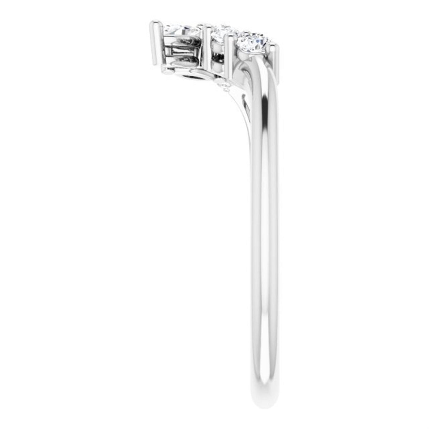 Ever & Ever 14K White Gold .20ctw Curved Diamond Band