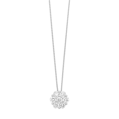 14K White Gold .25ctw Cluster Style Pendant