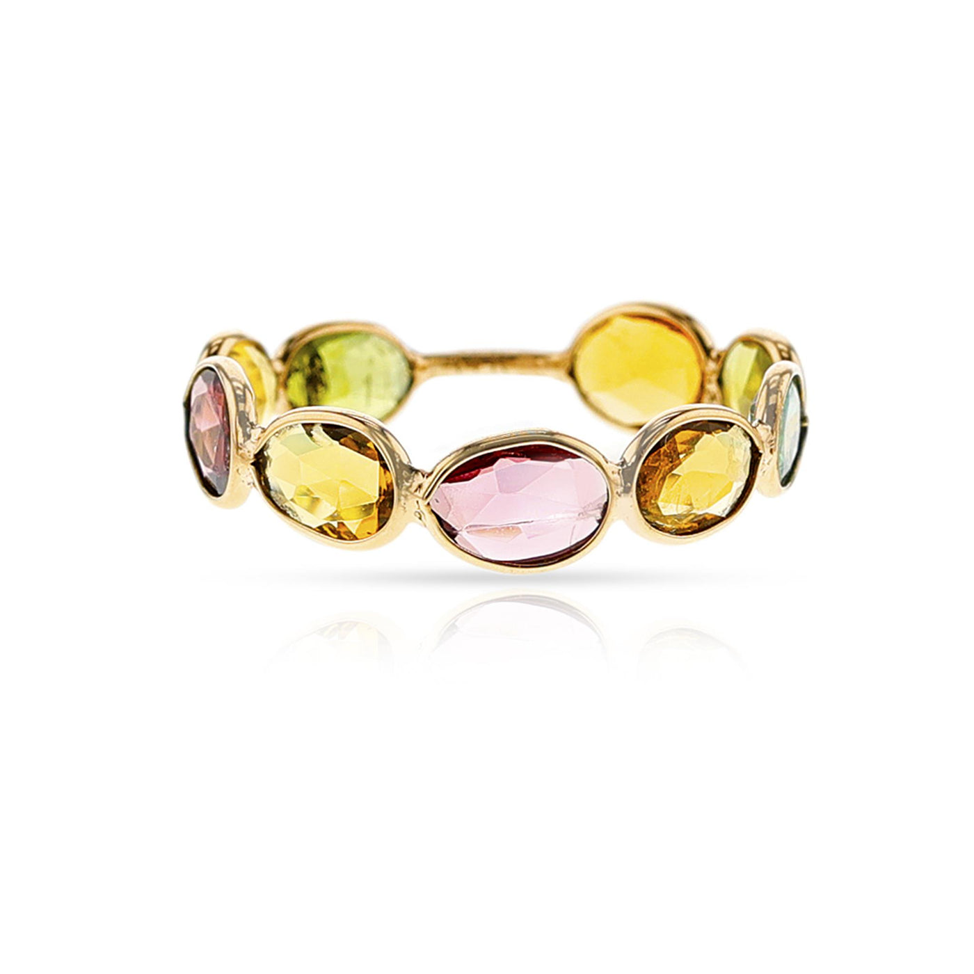 14K Yellow Gold 2.45ctw Band Style Tourmalines Ring
