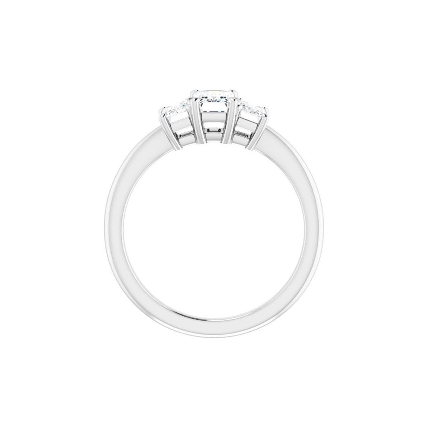 Ever & Ever 14K White Gold .75ctw Three Stone Style Diamond Semi-Mount Engagement Ring