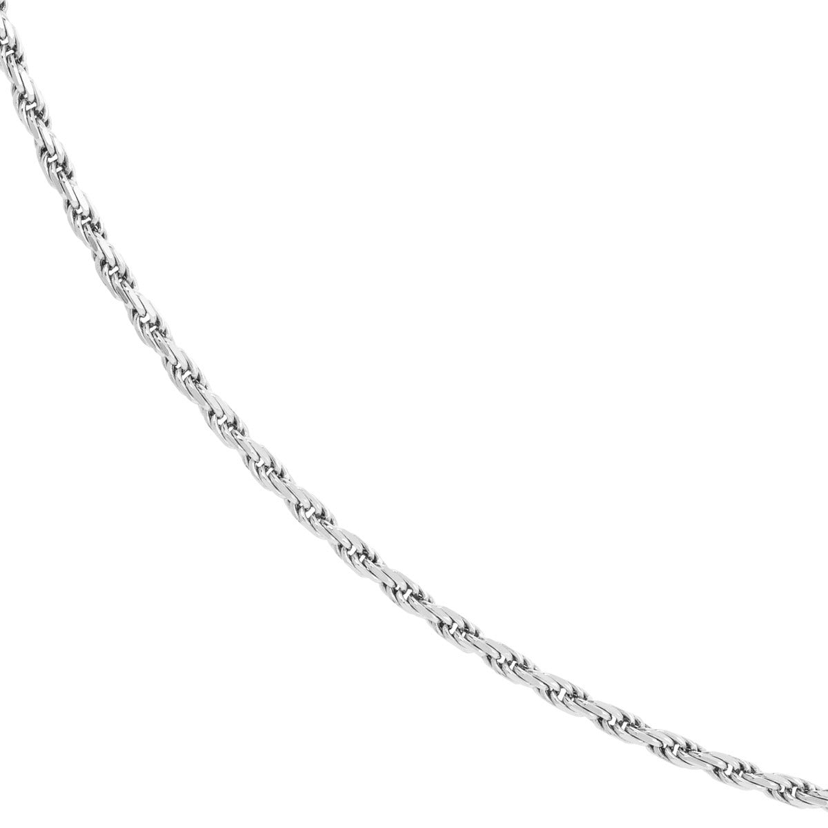 14K White Gold 1.05mm 22" Adjustable Rope Chain