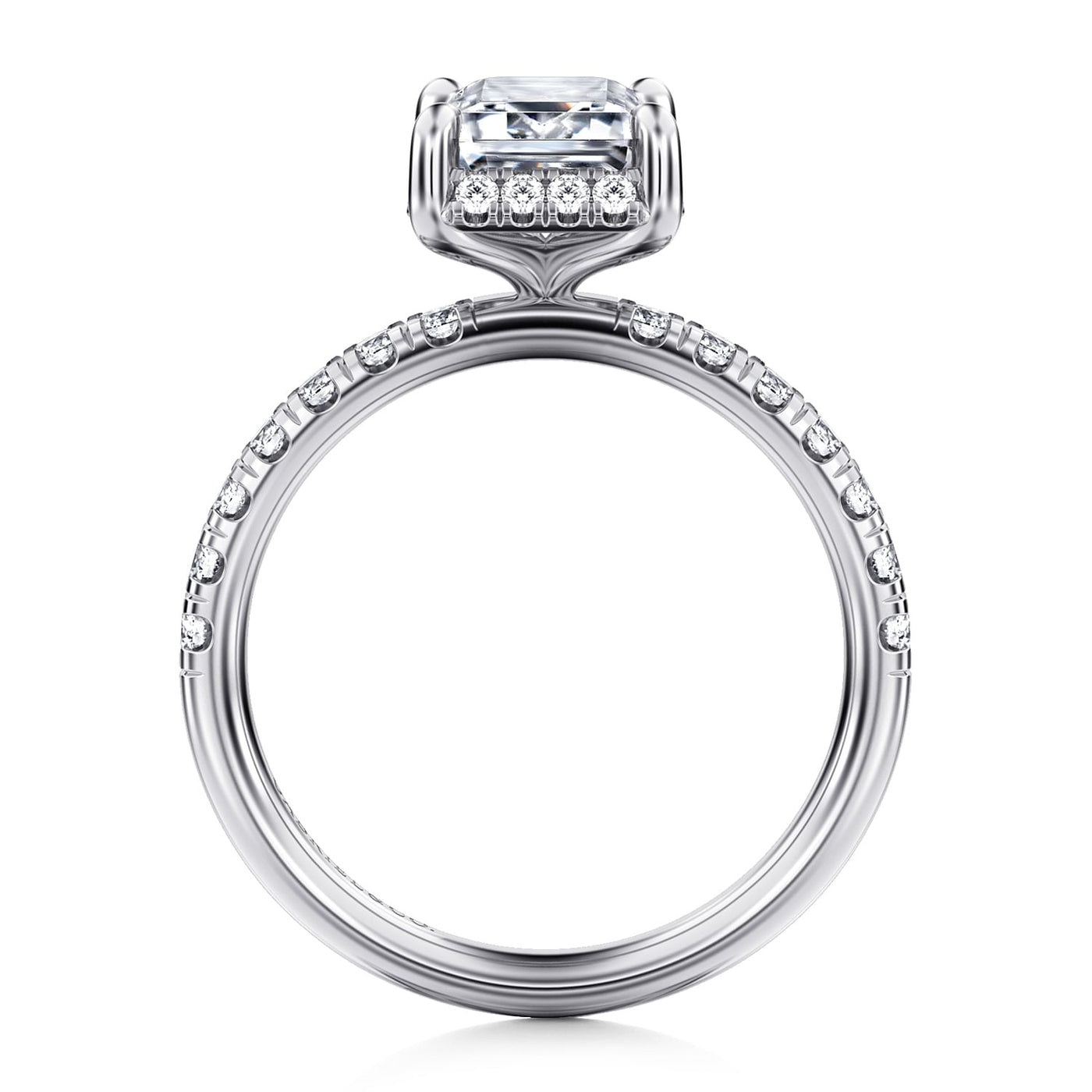 Gabriel 14K White Gold 0.452ctw 4 Prong Style Diamond Semi-Mount Engagement Ring