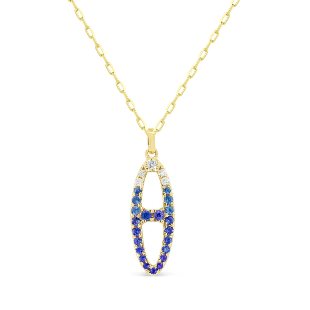 Madison L 14K Yellow Gold 0.75ctw Oval Style Diamonds Necklace