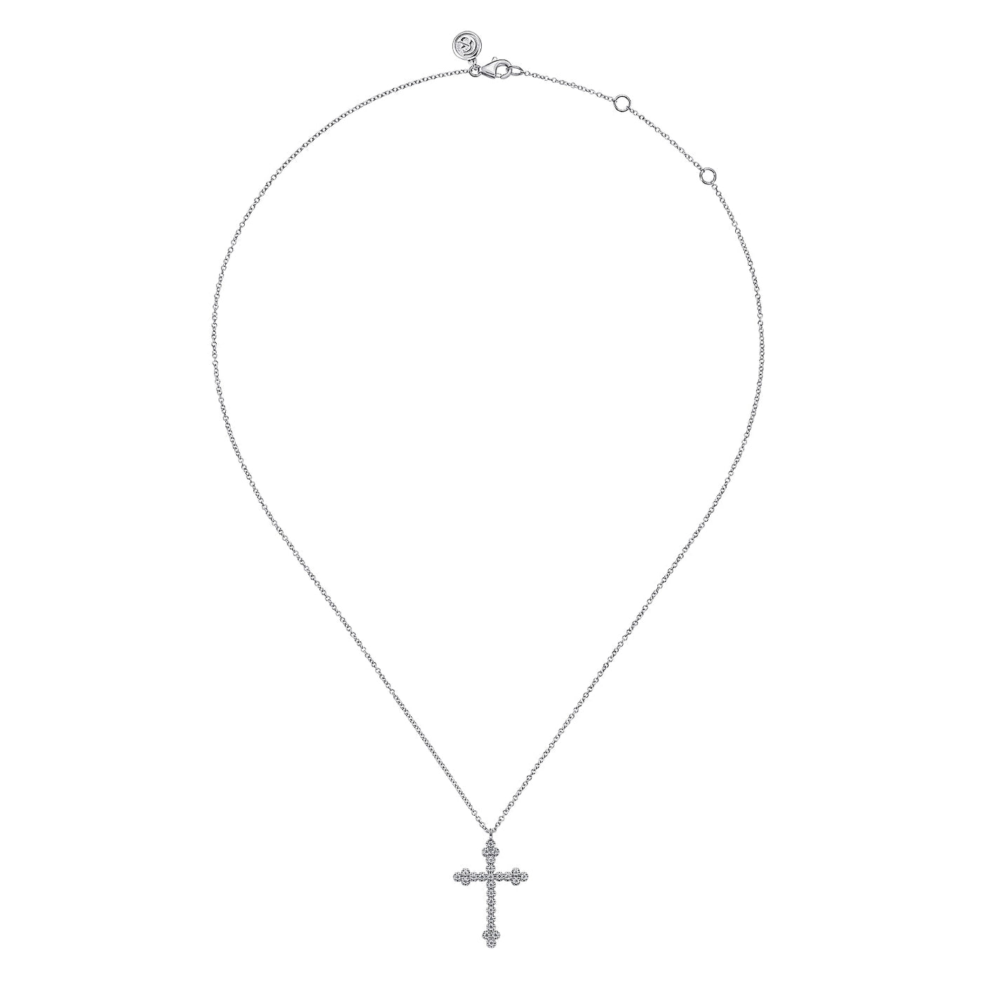 Gabriel 14K White Gold 0.25ctw Cross Style Pendant