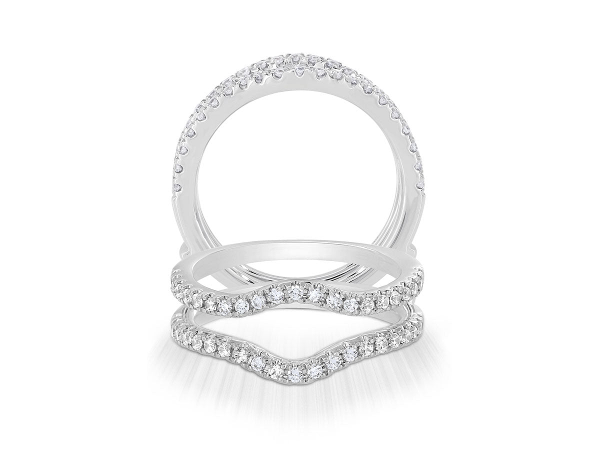 14K White Gold 0.85ctw Diamond Ring Guard