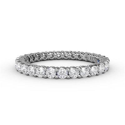 14K White Gold 1.00ctw Diamond Eternity Band 
Featuring a Polished Finish