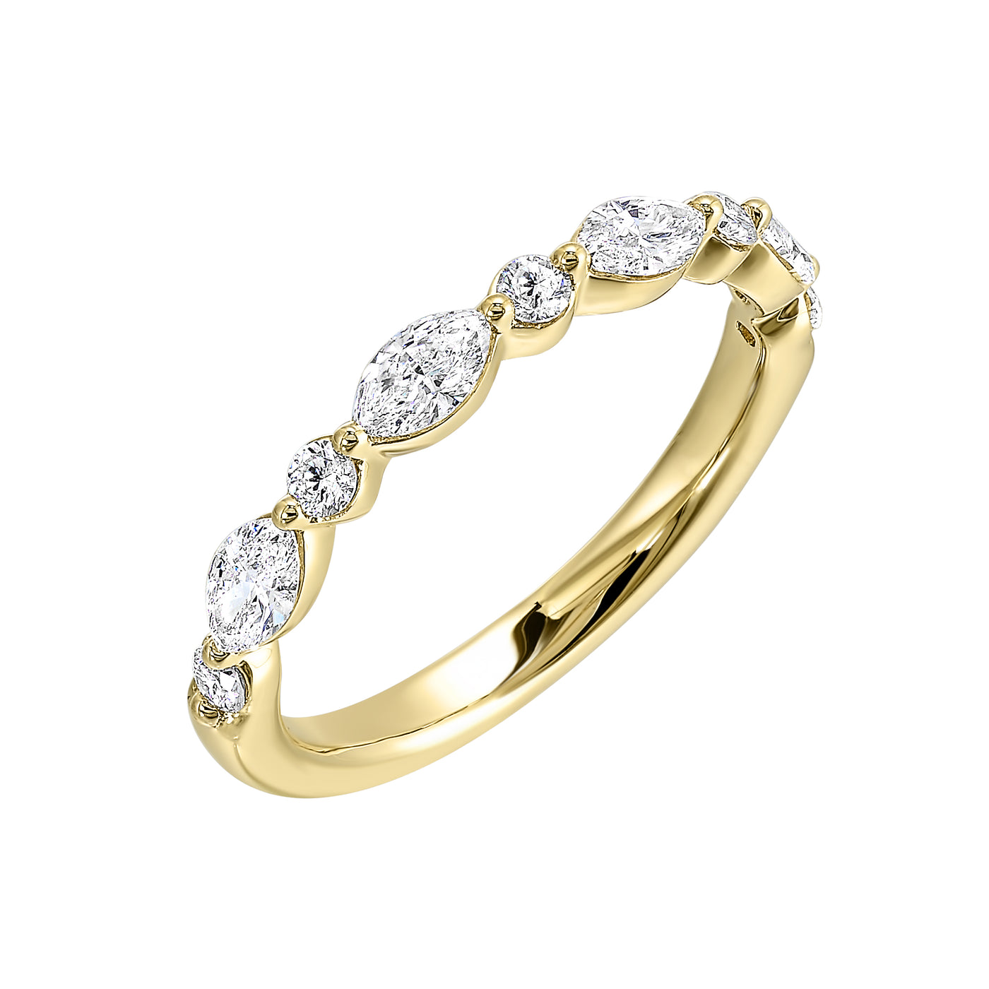 14K Yellow Gold .50ctw Lab Grown Fancy Diamond Band