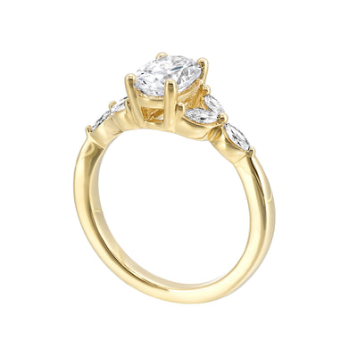 Thollot-Colorado Cut 14K Yellow Gold 0.33ctw 4 Prong Style Diamond Semi-Mount Engagement Ring