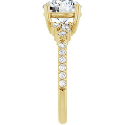 Ever & Ever 14K Yellow Gold 0.33ctw 4 Prong Style Diamond Semi-Mount Engagement Ring