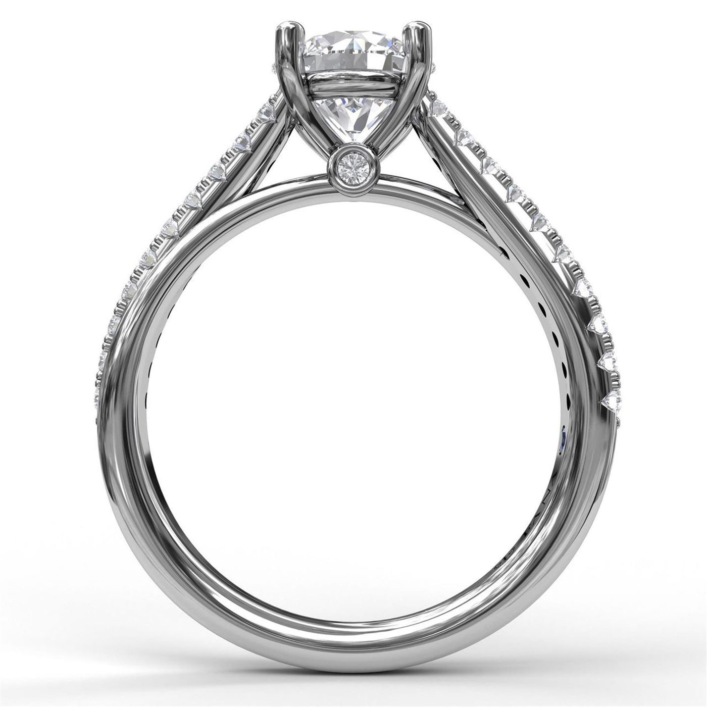 Fana 14K White Gold .24ctw 4 Prong Style Diamond Semi-Mount Engagement Ring