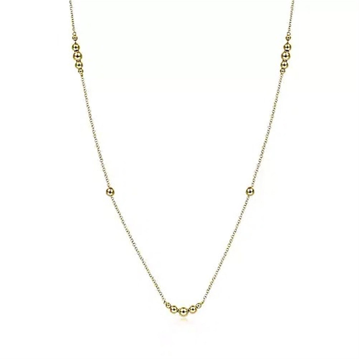 14K Yellow Gold 28" Bujukan Style Station Necklace