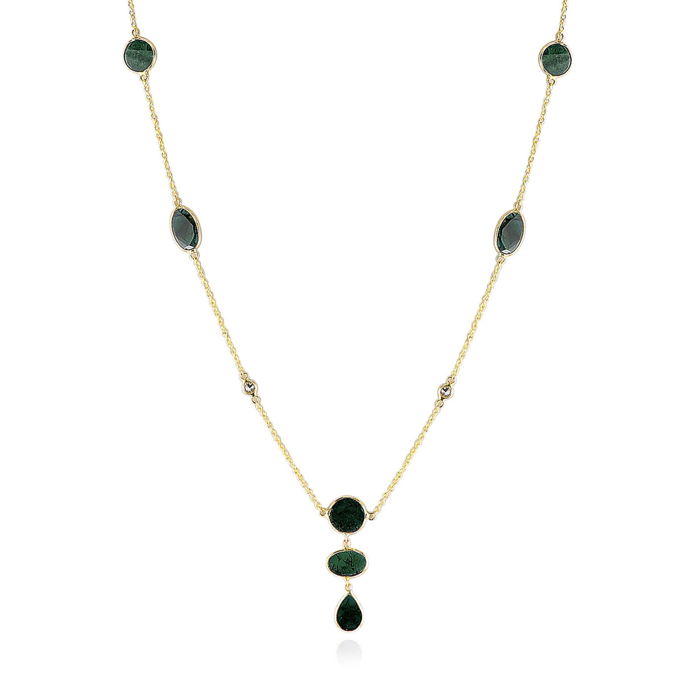 14K Yellow Gold 2.73ctw Lariat Style Necklace