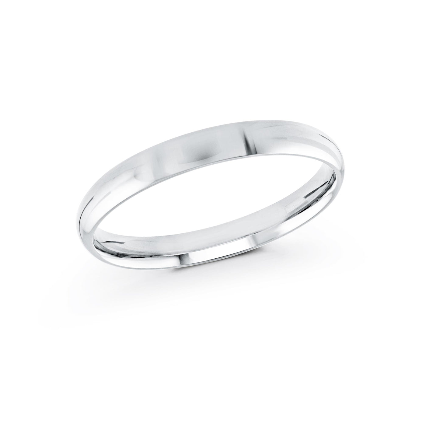 Malo 14K White Gold 3mm Domed Wedding Band