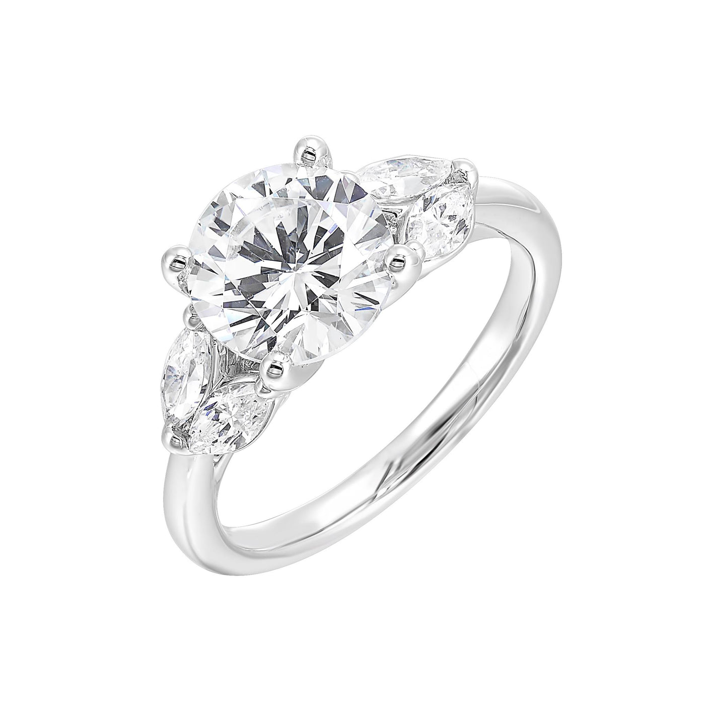 14K White Gold 2.38ctw 4 Prong Lab Grown Diamond Engagement Ring