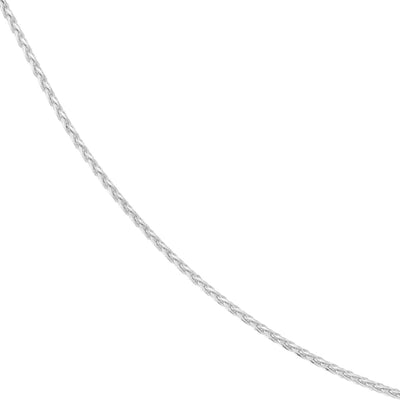 14K White Gold 1.0mm 20" Wheat Chain