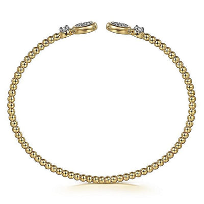 Gabriel 14K Yellow Gold 0.27ctw 6.25" Bangle Style Diamond Bracelet