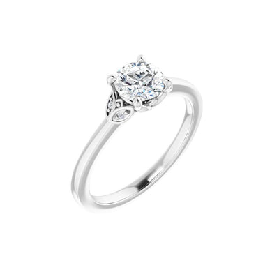 Ever & Ever 14K White Gold .04ctw 4 Prong Style Diamond Semi-Mount Engagement Ring