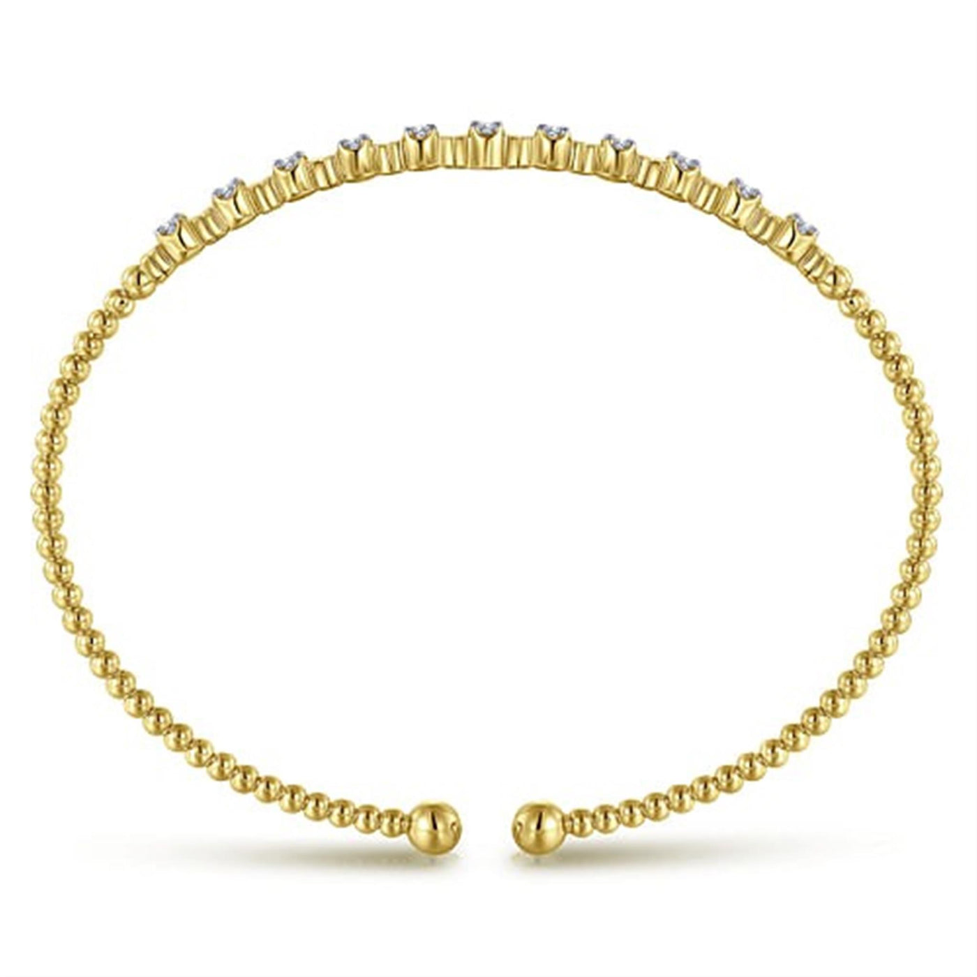 Gabriel 14K Yellow Gold 0.32ctw 6.25" Bangle Style Diamond Bracelet