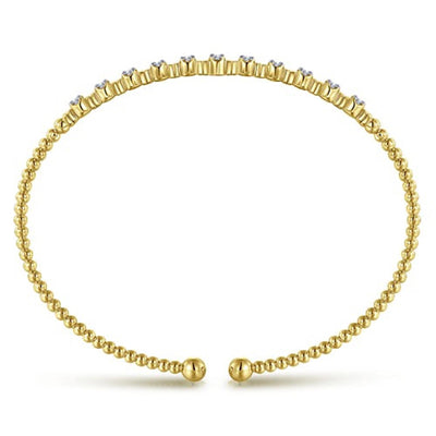 Gabriel 14K Yellow Gold 0.32ctw 6.25" Bangle Style Diamond Bracelet