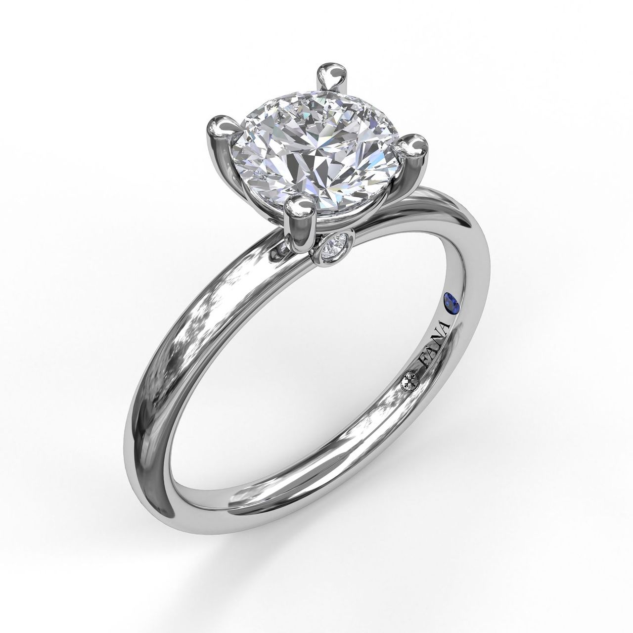 Fana 14K White Gold .03ctw 4 Prong Style Diamond Semi-Mount Engagement Ring