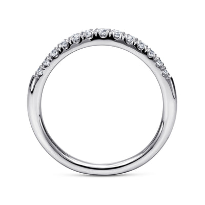 Gabriel 14K White Gold 0.25ctw Contoured Diamond Band