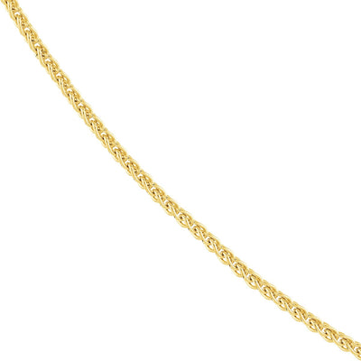 14K Yellow Gold 1.0mm 22" Adjustable Wheat Chain