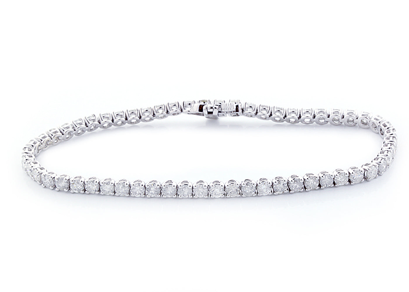 Malakan 14K White Gold Tennis Style Lab Grown Diamond Bracelet