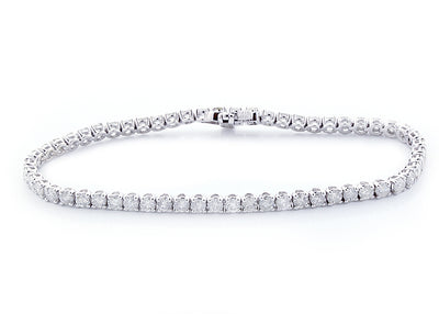 Malakan 14K White Gold Tennis Style Lab Grown Diamond Bracelet