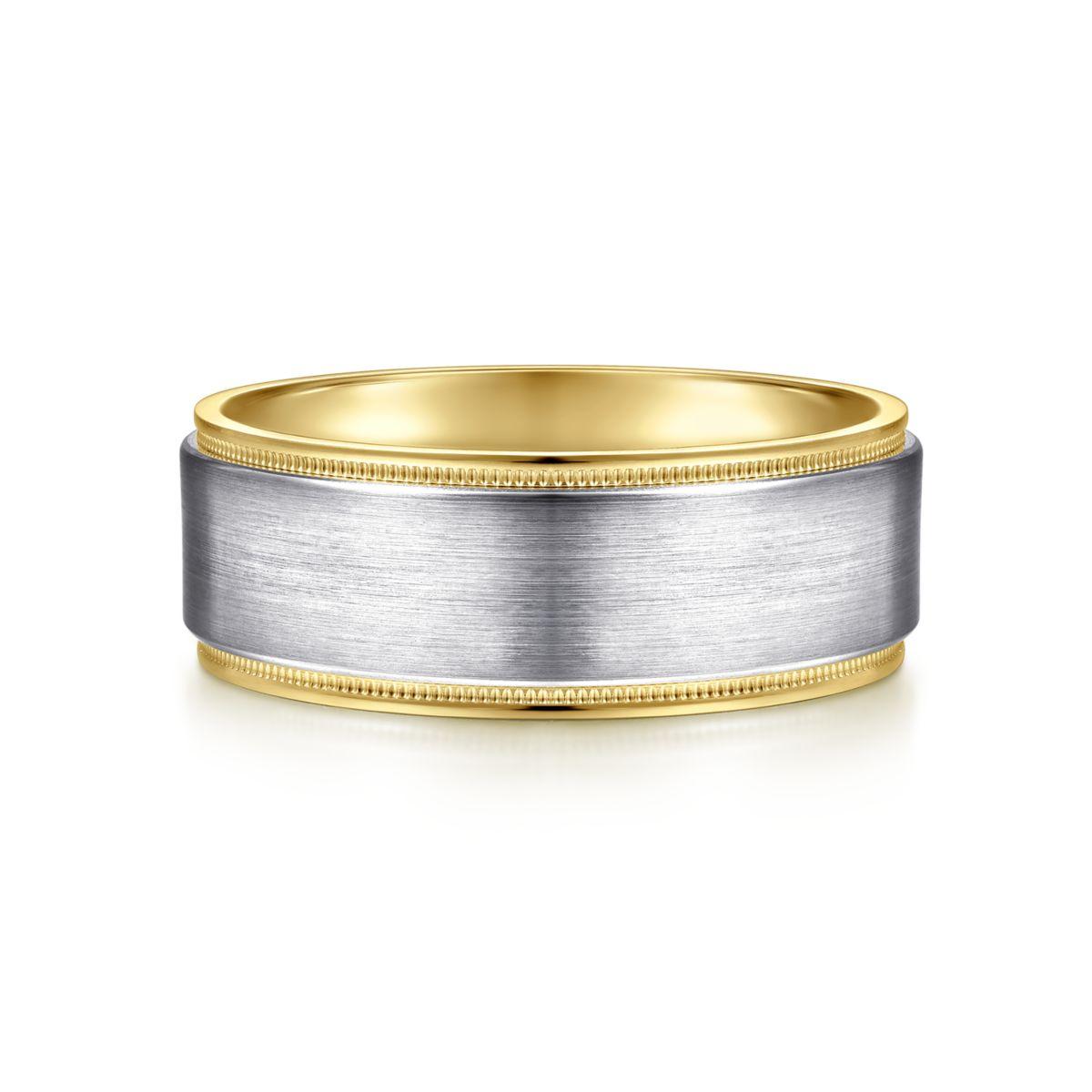 Gabriel 14K White & Yellow Gold 8mm Wedding Band