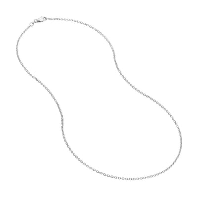 14K White Gold 1.5mm 20" Cable Link Chain