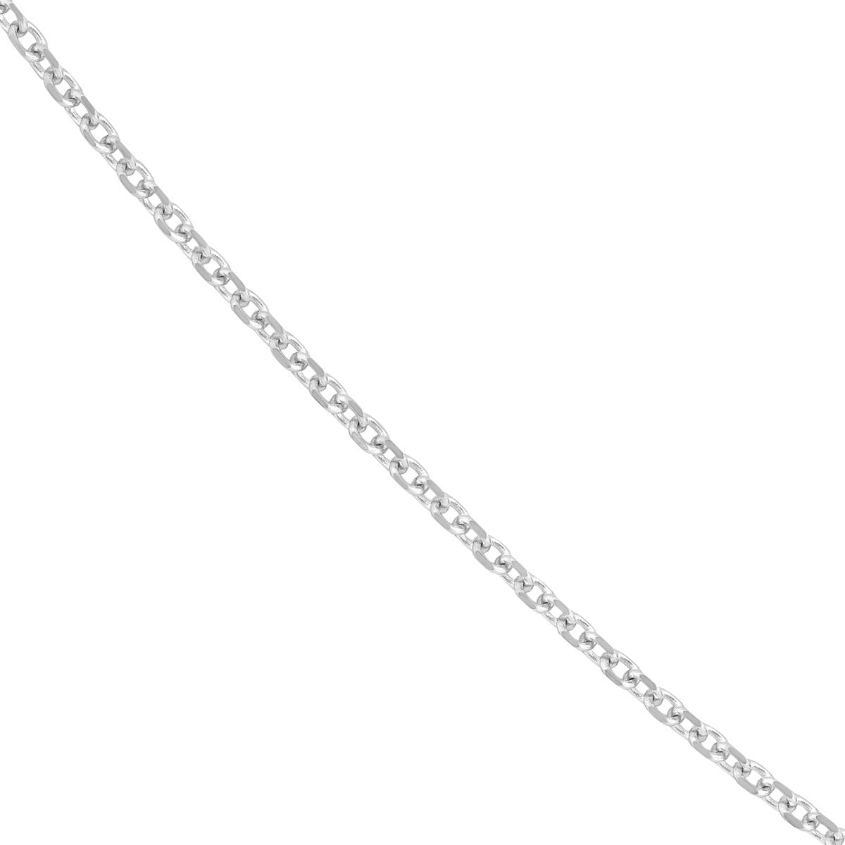 Sterling Silver Rhodium Plating 1.4mm 18" Cable Link Chain