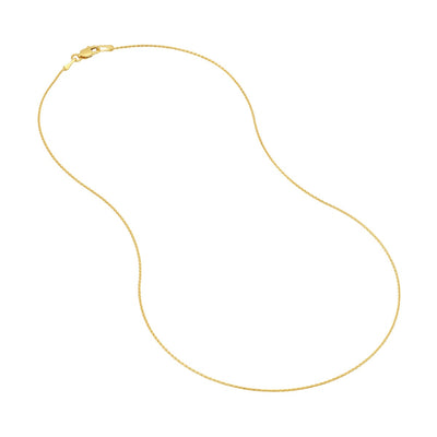 14K Yellow Gold 1mm 20" Wheat Chain