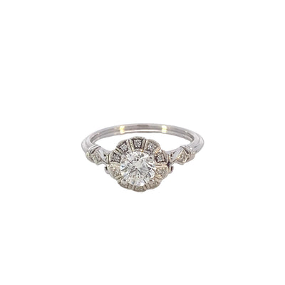 14K White Gold 0.69ctw 4 Prong Diamond Engagement Ring