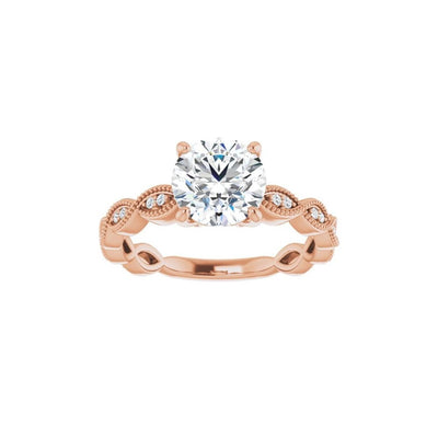 Ever & Ever 14K Rose Gold .10ctw 4 Prong Style Diamond Semi-Mount Engagement Ring