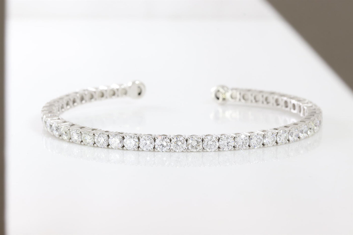 14K White Gold Cuff Style Lab Grown Diamond Bracelet