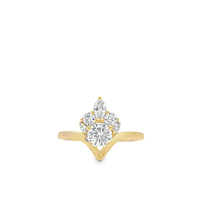 14K Yellow Gold 1.06ctw 4 Prong Engagement Ring by Thollot