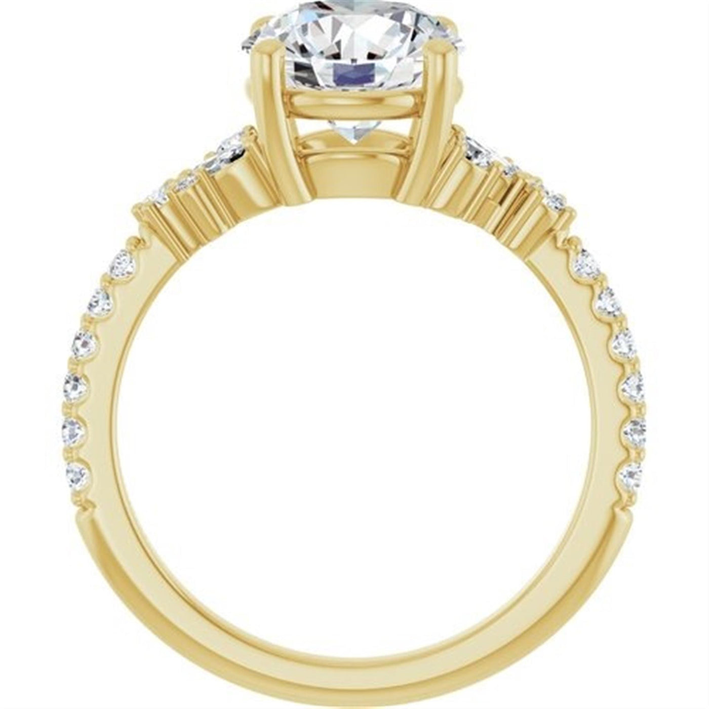 Ever & Ever 14K Yellow Gold 0.33ctw 4 Prong Style Diamond Semi-Mount Engagement Ring