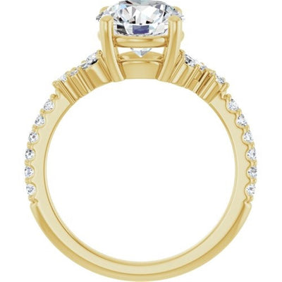 Ever & Ever 14K Yellow Gold 0.33ctw 4 Prong Style Diamond Semi-Mount Engagement Ring