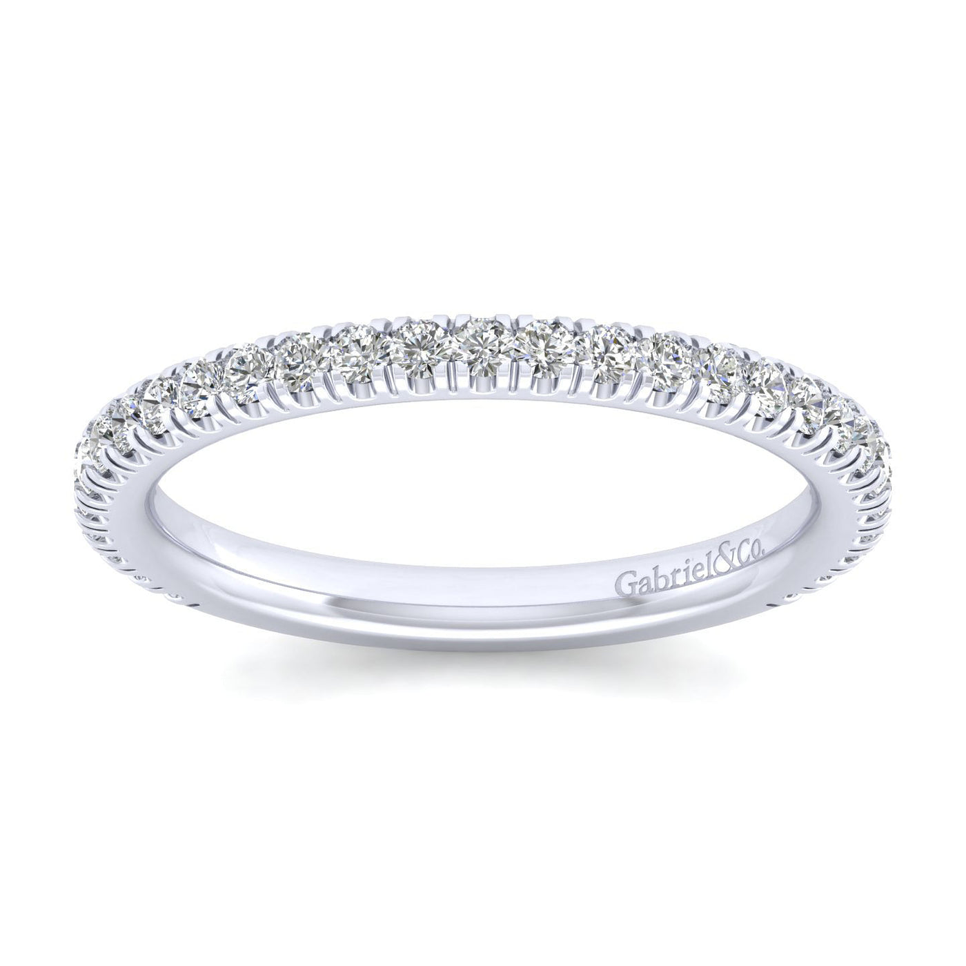 Gabriel 14K White Gold 0.376ctw Stackable Diamond Band