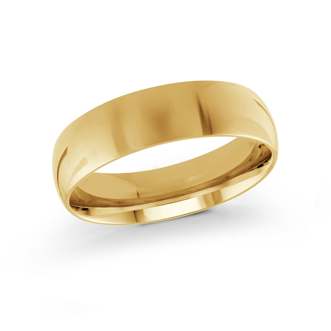 14K Yellow Gold 6mm Domed Wedding Band