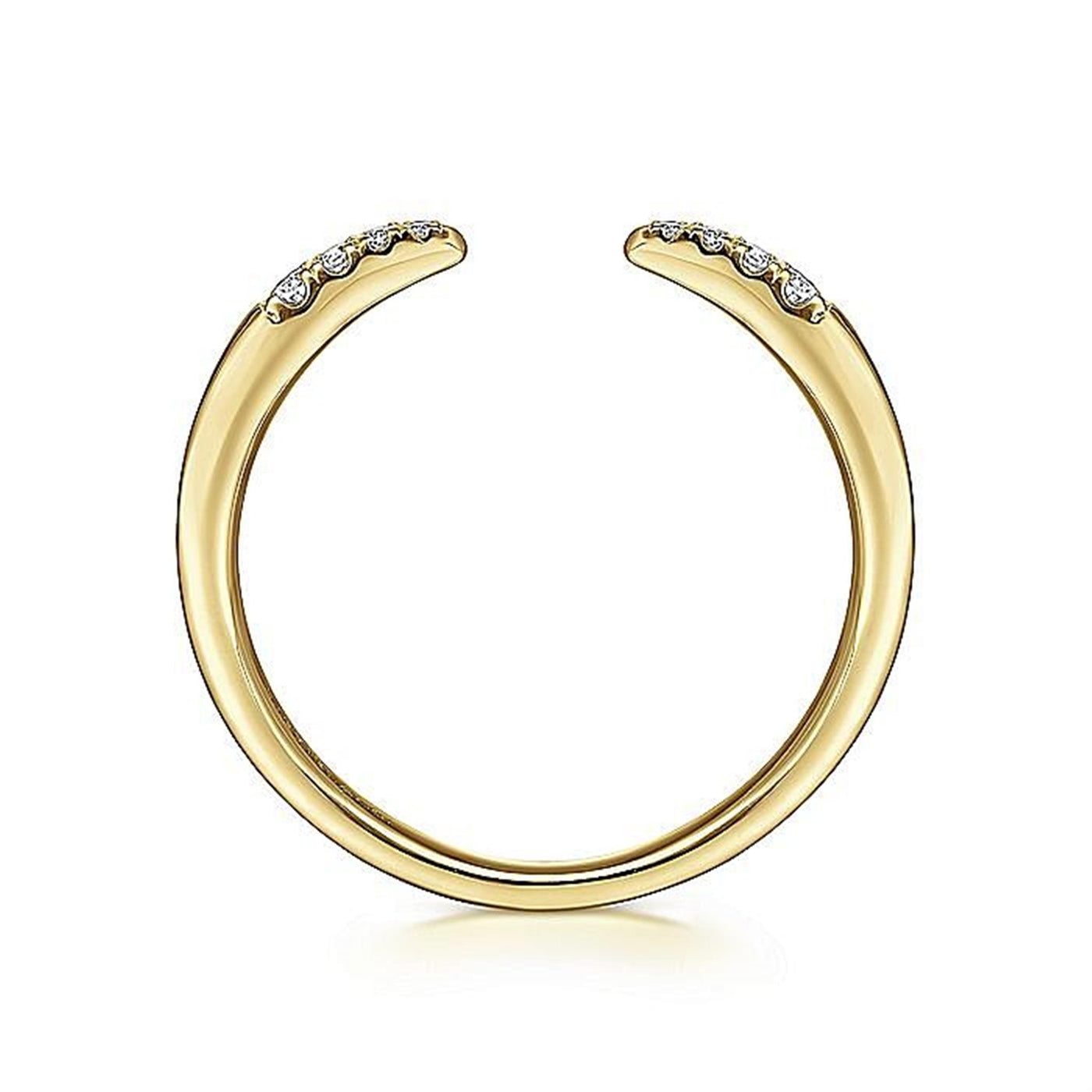 Gabriel 14K Yellow Gold 0.06ctw Open Diamond Tipped Fashion Ring