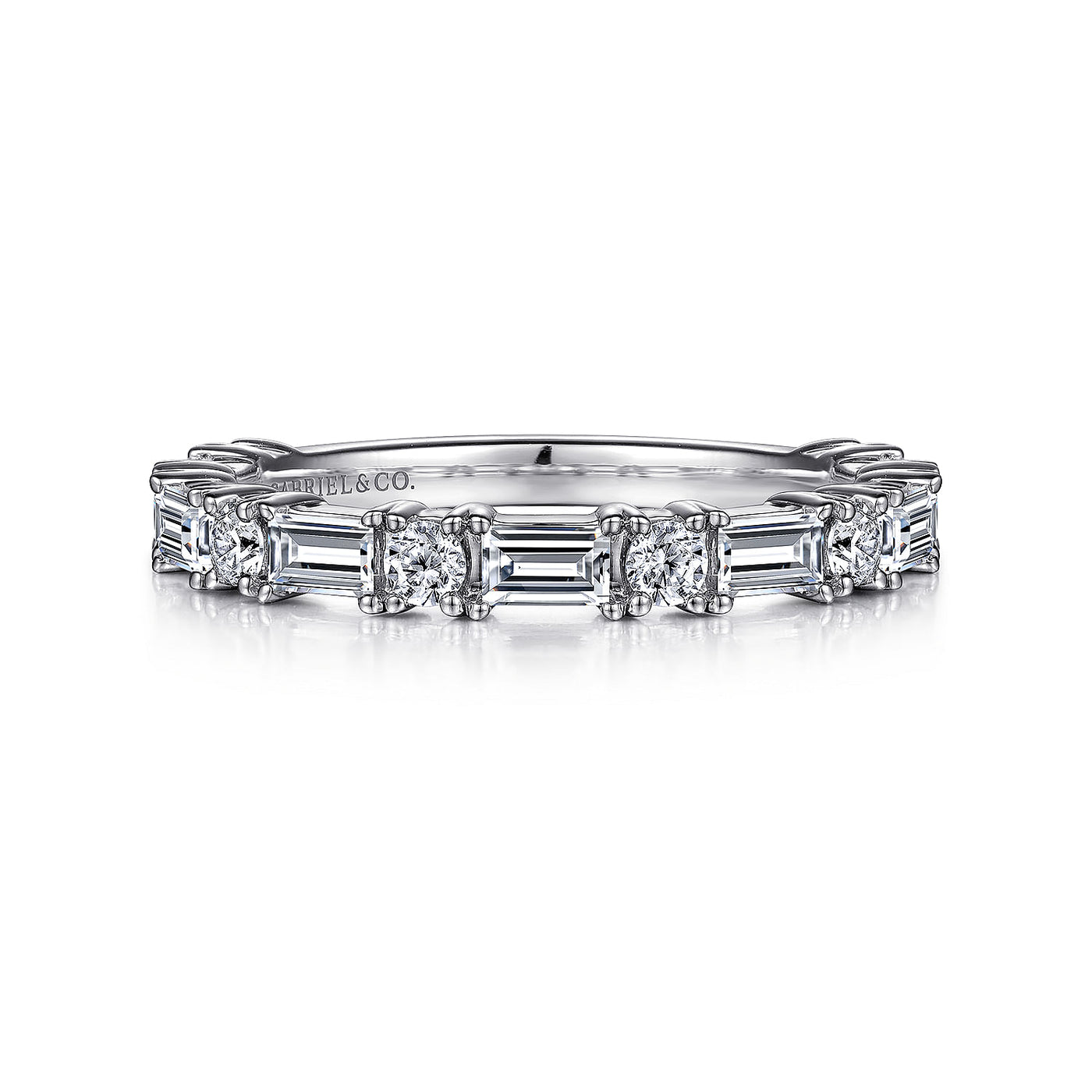 Gabriel 14K White Gold 0.95ctw Diamond Wedding Band