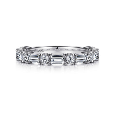 Gabriel 14K White Gold 0.95ctw Diamond Wedding Band