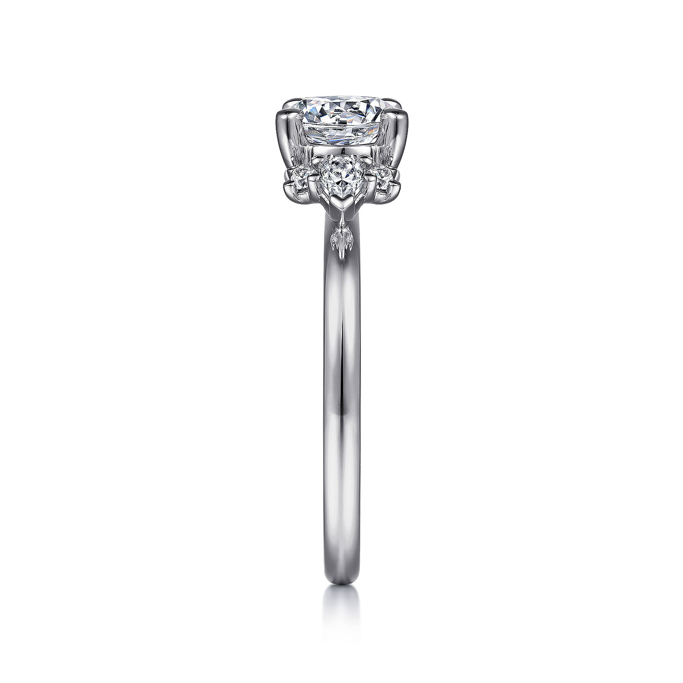 Gabriel - Starlight Collection 14K White Gold .30ctw 4 Prong Style Diamond Semi-Mount Engagement Ring