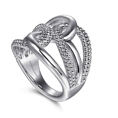 Gabriel Sterling Silver Twisted Bujukan Style Ring