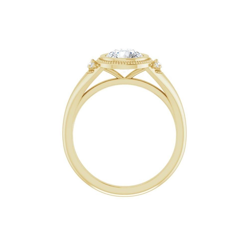 Ever & Ever 14K Yellow Gold 6.5mm centerctw Bezel Style Diamond Semi-Mount Engagement Ring