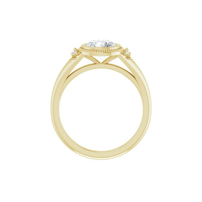 Ever & Ever 14K Yellow Gold 6.5mm centerctw Bezel Style Diamond Semi-Mount Engagement Ring